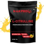 NAKPRO Nutrition Pure L-Citrulline Powder, Boosts Nitric oxide & Muscle growth (Fruit Punch, 100g)