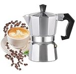 SwindowL Moka Pot Coffee Pots And Stovetop Espresso Maker,Italian Coffee Maker,Greca Coffee Maker, Cafeteras,Silver (2 Cup)