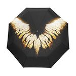 GAIREG Travel Umbrella Gold Angelic Demonic Wings Automatic Open Close Windproof Compact Folding Umbrellas