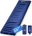 Hikenture Camping Mattress Ultra-Thick 5 Inch,Ergonomic Sleeping Pad with Pillow,Backpacking Sleeping Mat,Ultralight,Inflatable &Compact Camp Air Mattress for Tent,Hiking,Hammock(1100-B)