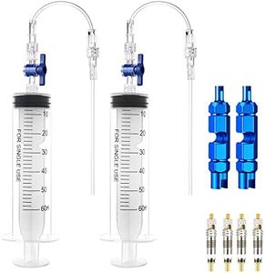 8Pcs Cycling Syringe Kit, Tubeless Tire Sealant Injector with Switch, Presta Valve Core and Removal Tool, No Tubes Tire Sealant Bicycle (White,Blue)