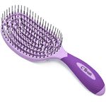 NuWay 4HAIR® U.S. Patented Detangler Hair Brush for Men & Women - Purple | Hair Comb for Scalp Care - Fast Dry Venting Scheme - Special Formulated Bristles | Curved and Vented Detangling C Brush