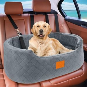 Seggiolino auto per cani di taglia grande/media, seggiolino per auto per cani di taglia inferiore a 25 kg o 2 cani di piccola taglia, seggiolino da viaggio rimovibile e lavabile, con cuscino spesso