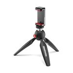 Manfrotto Mini Tripod with Universal Smartphone Clamp, Made in Italy, for iPhone with or Without Case, CSC, Vlogging, Videography, MKPIXICLMII-BK,Black
