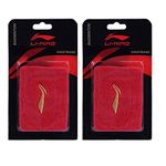 Li-Ning Wrist Band for Badminton/Tennis Players, Set of 2 -Red