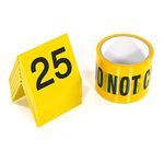 SUNSEAROCK Evidence Marker Tents - 25 Pack of Plastic Numbered Crime Scene Markers - Complete with Crime Scene Tape