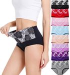 HAVVIS Women's High Waist Knickers Ladies Cotton Briefs Underwear Full Back Coverage Panties Plus Size Multipack (Brief 01-8 Pack - Assorted Colors, XL)