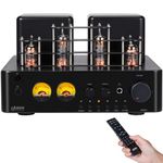 Juson Audio JTA50 Tube Valve Amplifier Hifi Remote Hybrid Integrated Stereo Sound USB Aux Coax Opt Phono In Subwoofer Headphone Out 130W 2.1 Channel for Turntable