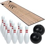 Wensdr Mini Bowling Set, Indoor & Outdoor Home Bowling Set, Bowling Alley Set with Lane, Bowling Pins & Ball Set, Full Bowling Alley Set for Family & Friends