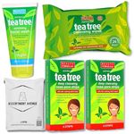 Tea Tree Facial Cleansing Set with Tea Tree Cleansing Wipes, Tea Tree Exfoliating Nose Pore Strips and Tea Tree Exfoliating Facial Wash - Unclog Pores, Blackhead & Make Up Remover by ASSORTMENT AVENUE