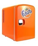 Fanta Mini Fridge For Bedrooms 4L Small Fridge 6 Can Table Top Fridge Quiet Mini Fridges For Skincare Food Drinks Kids Home Car & Travel 12v Portable Cooler Warmer Refrigerator by Coca-Cola, Orange