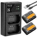 K&F Concept NP-FZ100 Battery and Charger for Sony A7iv Battery Compatible With Sony A7III, A7C, FX3, FX30, A6600, A6700, A7RIV, A7Siii, ZV-E1, ZV-E10ii, Alpha 9 II, A9S, A1 Cameras, 2280mAh