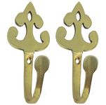 HOBKNOBS Wall/Wooden Mounted Brass 100 mm(H) Hook Hanger (2, Polish Brass)