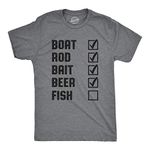 Mens Fishing List Tshirt Funny Novelty Summer Fathers Day Fisherman Tee Mens Funny T Shirts Dad Joke T Shirt for Men Funny Fishing T Shirt Novelty Tees for Dark Grey XL