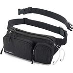 Fanny Pack for Women & Men Cute Waist Bag - Hiking Travel Camp Running - Headphone Hole, Money Belt with 6 Pockets, Strap Extension - Easy Carry Any Phone, Passport, Wallet - Water Resistant Holder