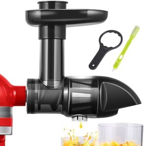 Masticating Juicer Attachment for KitchenAid All Models Stand Mixers, AMZCHEF Masticating Juicer, Slow Juicer Attachment for All KitchenAid Mixers, Cold Press Juicer Parts (Iron black)
