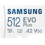 Samsung Evo Plus microSD SDXC U3 Class 10 A2 Memory Card 130MB/s with SD Adapter 2021 (512GB)