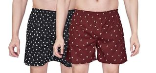 LURISE Men's Cotton Printed Regular Fit Innerwear Boxer Shorts | Super Soft Comfortable Innerwear Boxer for Daily Use(PANCHI-M.PAN-L)(Pack of 2)