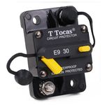 T Tocas 30 Amp Circuit Breaker with Manual Reset for Car Marine Trolling Motors Boat ATV Manual Power Protect for Audio System Fuse, 12V-48VDC, Waterproof (30A)