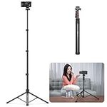 ULANZI TB64 Tripod, 2-in-1 Selfie Stick Phone Camera Tripods 160cm Floor Stand for iPhone Smartphone Sony Canon Load Capacity 4.4 lbs