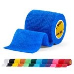 SPORTTAPE Self-Adhesive Football Sock Tape | 5cm x 4.5m - Blue | Cohesive Bandage Sock Wrap, Shin Pad Tape | Goalkeeper Wrist Tape & Football Ankle Tape | Pet & Vet Wrap for Dogs, Horses - Single Roll