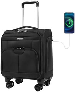TIAWOLT 16 Inch Underseat Carry on Luggage with Wheels Soft Side Lightweight Business Travel Small Carry On Suitcases Bag with TSA Lock for Airlines,Men and Women, Pilots and Crew,Black