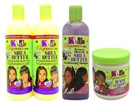 Africa's Best Kids Organic SET OF 4 |2xDetangling Moisturizing Hair Lotion |1xUltimate Moisture Shea Butter Conditioning Shampoo |1xProtein Enriched Conditioner Hair Nutrition