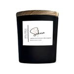 AVA VELA Scented Candle, Soy Wax, Matte Black Glass Jar - Fragrance Sakura (Japanese Cherry Blossom + White Magnolia) - 40hrs Burn Time