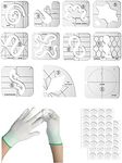 15 PCS Free Motion Quilting Template Set includes 11 Quilting Templates 2 Sheet/48pcs Non-Slip Grips Quilting Stickers and 2 Pairs Quilting Gloves Sewing Machine Ruler Acrylic DIY Sewing Tools Kit