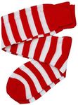 Forum Novelties Women's Novelty Striped Knee Socks, White/Red, One Size