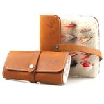 Fly Boxes for Fly Fishing Leather Wallet Tackle Box Flies Streamer Dry Fly Box Display Case Gifts for Men, Women (Fly Wallet)