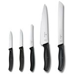 Victorinox Swiss Classic Kitchen Knife Set, Cooking Knives, Set of 5, Extra Sharp Blades, Swiss Made, Black