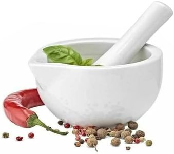 Mini Pestle and Mortar Set - Small and Compact 8cm Mortar and Pestle Kitchen Tool for Grinding Spices and Herbs with Ease - Made from Traditional Porcelain