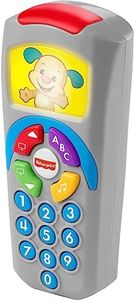 Fisher-Price Laugh & Learn Baby Learning Toy, Puppy’s Remote Pretend TV Control with Music and Lights for Ages 6+ Months