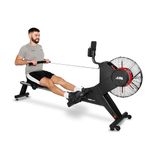 JLL® Ventus 3 Air Resistance Home Rowing Machine, 2024 Model, Kinomap App Compatible, Fitness Cardio Workout with 16 Levels of Electro-Magnetic Resistance, Advanced Driving Belt System