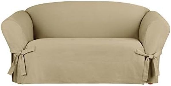 SureFit Heavyweight Cotton Duck One Piece Loveseat Slipcover - Khaki