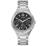 GUESS Men's Multi-Function Silver Tone Case Silver Tone Stainless Steel Bracelet Watch (Model: GW0454G1)