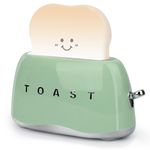 QANYI 2024 New Retro Decor Toaster Lamp,Retro Toaster Shape with Imitate Stainless Rechargeable and Portable Light, Desk Decoration Christmas Gifts for Teens Teenages Tweens Women(Sage Green)…