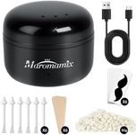Waxing Kit for Women & Men - Mini Portable Wax Warmer for Nose/Ear/Eyebrow/Beard/Lip Fuzz Hair Removal with 50g Hard Wax Beans, 6 Applicators & 6 Nose Hair Sticks &1 Silicone Pot - 5V USB