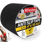 XFasten Anti Slip Tape, 4-Inch by 15-Foot Non Slip Grip Tape | Weatherproof Anti Skid Grit Tape for Outdoor Steps, Decks, Stair Treads and Poolside Walkway | Indoor and Outdoor Grip Tape Roll