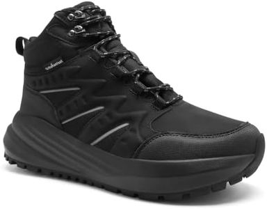 OrthoComfoot Men's Orthopedic Wide Waterproof Hiking Shoes: Soft Plantar Fasciitis High Arch Supportive Arthritis Pain Relief Walking Shoes, Flat Feet Casual Slip Resistant Ankle Boots Black Size 12