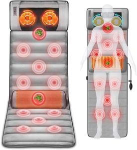 Full Body Electric Massage Mat with Heat 20 Neck Shiatsu Kneading Massage Heads, Multifunctional Heated Massage Chair Back Pad for Back Nec Lumbar Leg Pain Relief