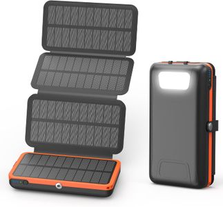 Hiluckey Solar Charger 25000mAh Power Bank – 4 Panels, USB-C, Waterproof