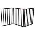 Oypla Dark Brown Dog Safety Folding Wooden Pet Gate Portable Indoor Barrier