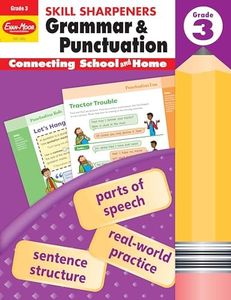 Evan-Moor Skill Sharpeners Grammar and Punctuation Workbook, Grade 3, Nouns, Verbs, Sentence Structure, Subject, Predicate, Language Handbook, Real-World Practice, Fun Activities, Homeschool, Practice