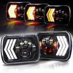 ZiopGTob 5''x7'' 6''x7'' High Low Beam Headlights Compatible with Wrangler YJ Cherokee XJ H6054 H5054 H6054LL 69822 6052