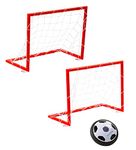 HearthSong Light-Up Air Hover Soccer Game with Hover-Action Soccer Disc and Two 18½"L x 9¾"W x 14½"H Soccer Goals