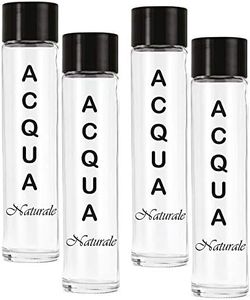 BrandPrint - Set di 4 Bottiglie in Vetro da 750 ml Modello Tubo con Tappo a Vite Serigrafate - Bottiglia per acqua e bibite - (4 Naturali)