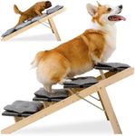 4 Step Dog Stairs for Small Dogs & Large Dogs - Wooden Pet Stairs for High Beds - Dog Steps for Bed Medium Dog - Great Alternative to Dog Ramp for Bed - Wooden Dog Stairs for Large Dogs to Get on Bed