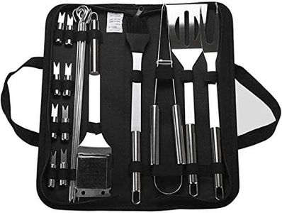 BBQ Grill Tool Set, 20pcs Stainless Steel BBQ Accessories in Carrying Bag, Barbecue Turners for Outdoor and Indoor
